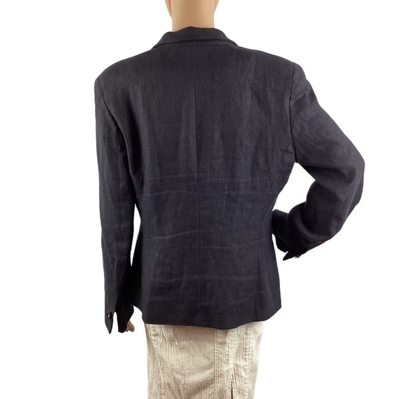 Piazza Sempione Linen Blend 3 Button Blazer Size IT48 Navy Blue - Picture 5 of 7